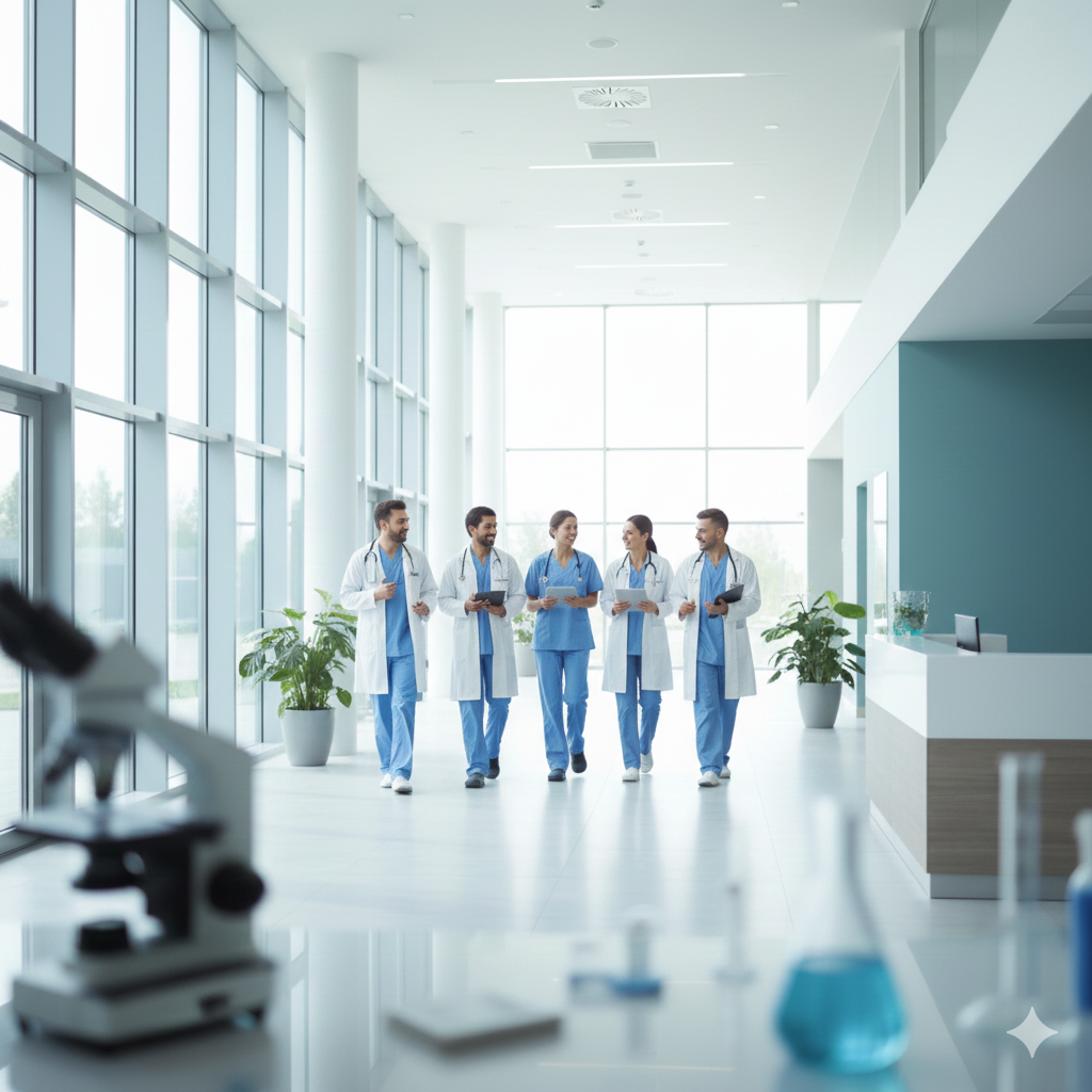 Doctors caring for patient